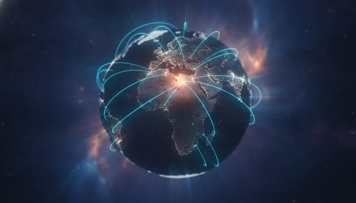 A glowing globe showing the global reach of search advertising
