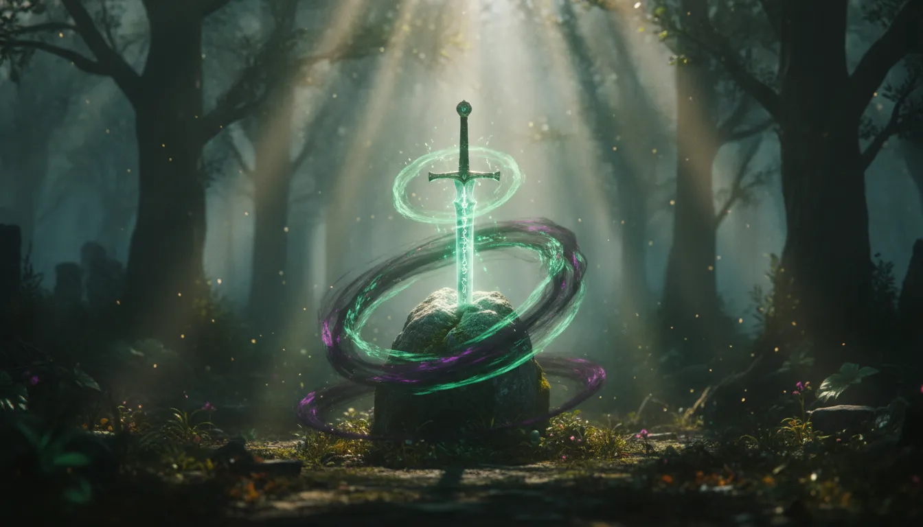 A fantasy RPG scene with glowing magic