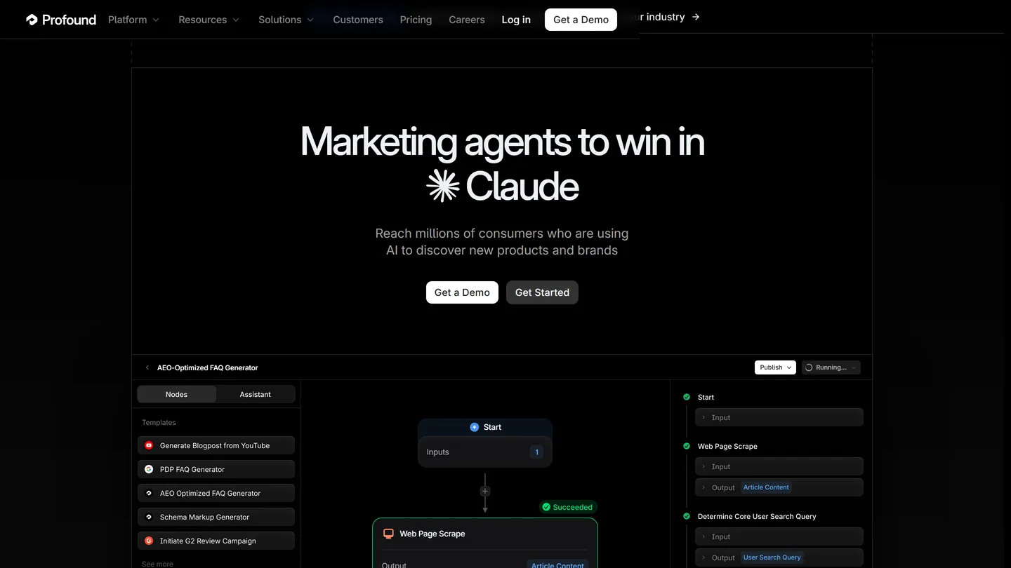Profound, an AI search visibility tracker